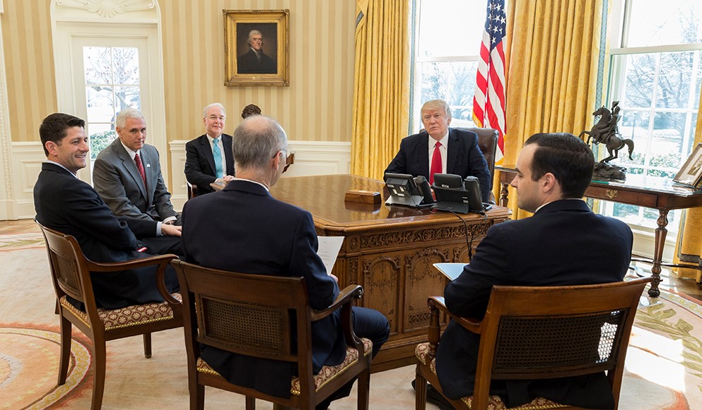 Donald Trump in the Oval office; Source: White House