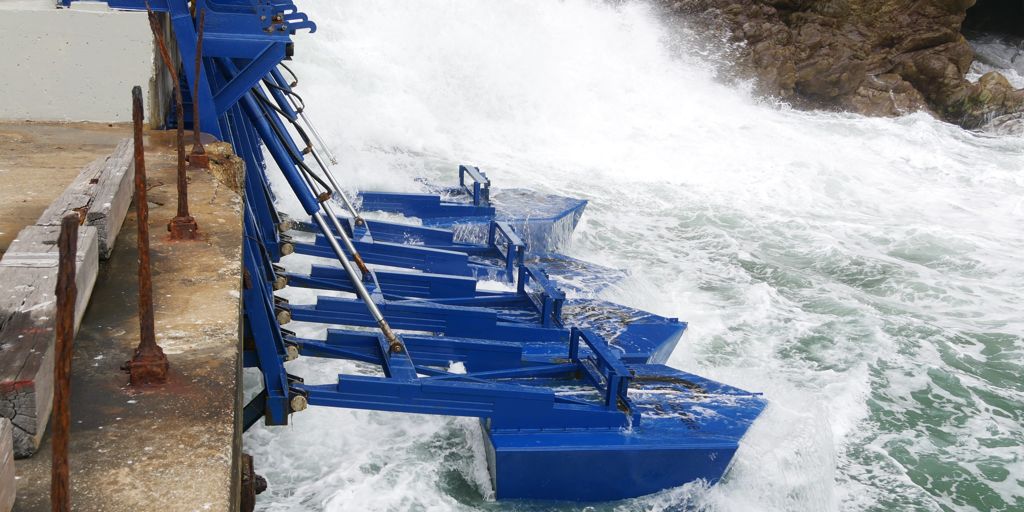 A photo of Eco Wave Power's Gibraltar wave energy plant (Courtesy of Eco Wave Power)