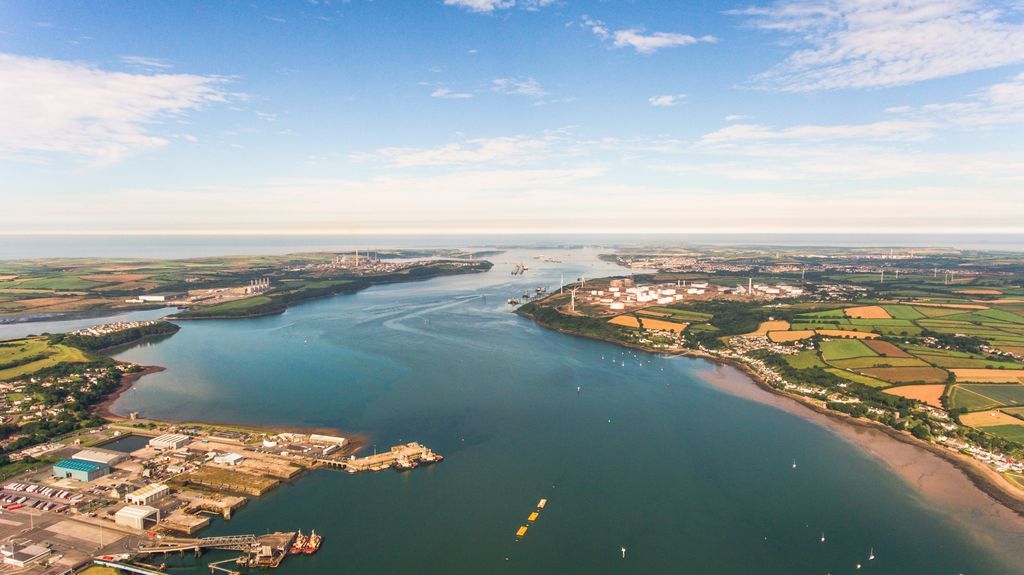 A photo of Milford Haven Waterway (Courtesy of Marine Energy Wales)