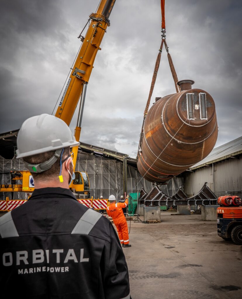 A photo of Orbital Marine's O2 turbine currently under construction (Courtesy of Orbital Marine Power)