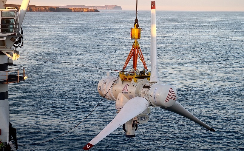 A photo illustration of MeyGen tidal turbine (Courtesy of Simec Atlantis Energy)