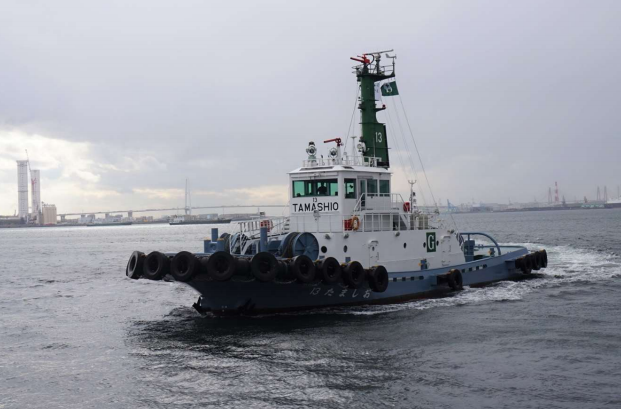  The MOL Group’s tugboat 13 Tamashio undergoes sea trials using euglena biodiesel fuel; Image by MOL