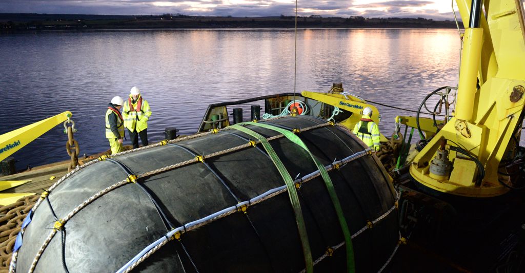 A photo of NetBuoy ahead of deployment (Courtesy of Tom Mackay/Wave Energy Scotland)