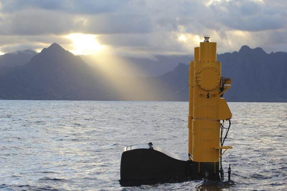 A photo illustration showing Azura wave energy device (Courtesy of DOE)