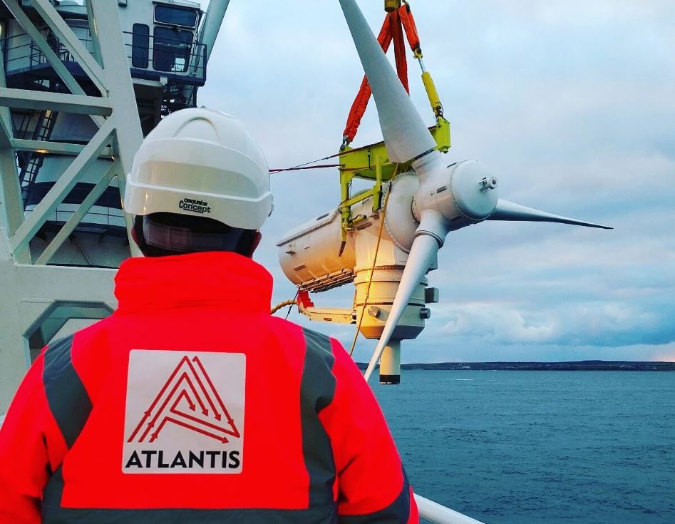 Photo of MeyGen tidal turbine (Courtesy of Simec Atlantis)