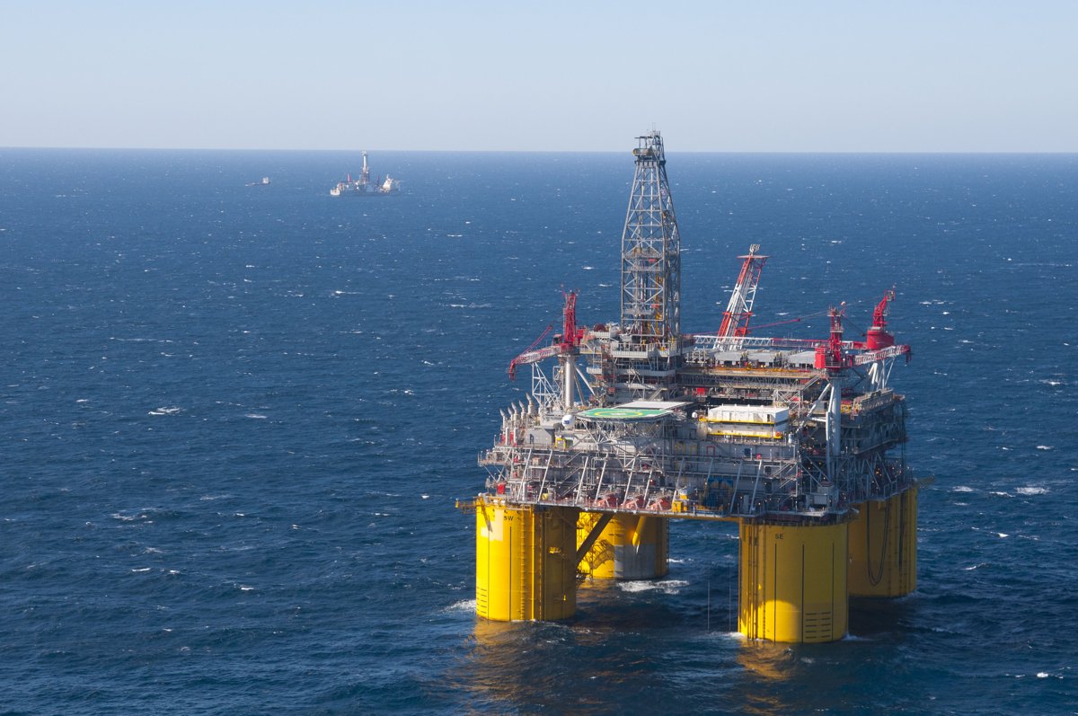 Olympus platform and a drilling rig in the background