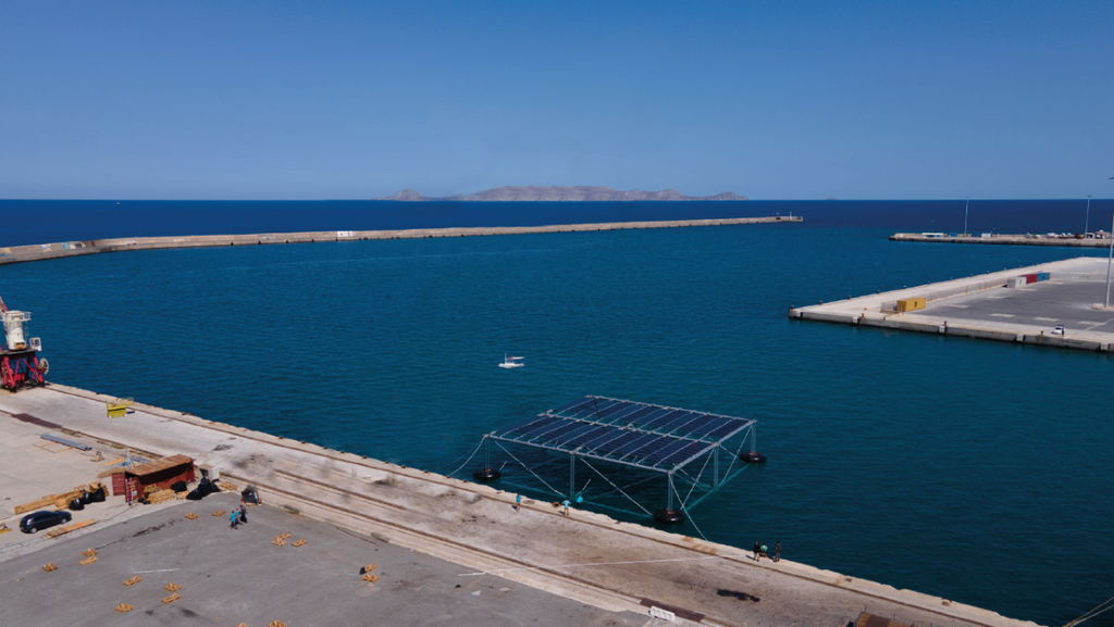 A photo of SINN Power's OHP equipped with 75kWp PV at the port of Heraklion (Courtesy of SINN Power)