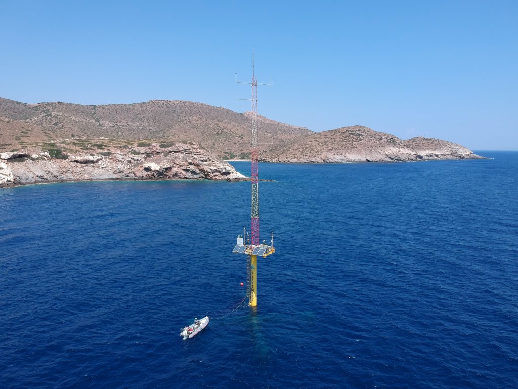 FloatMast platform installed in the Aegean Sea off Greece