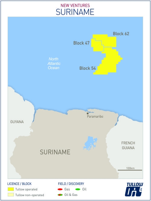 Suriname map - Tullow Oil