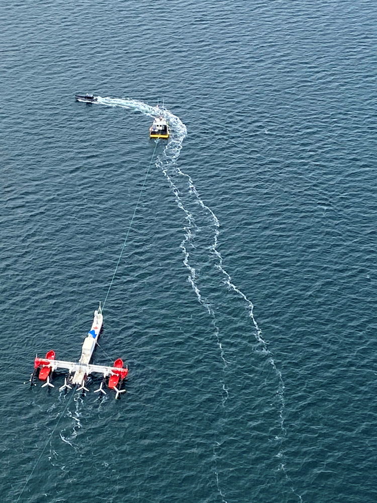 Photo of PLAT-I 6.40 in the Bay of Fundy (Courtesy of Sustainable Marine Energy)