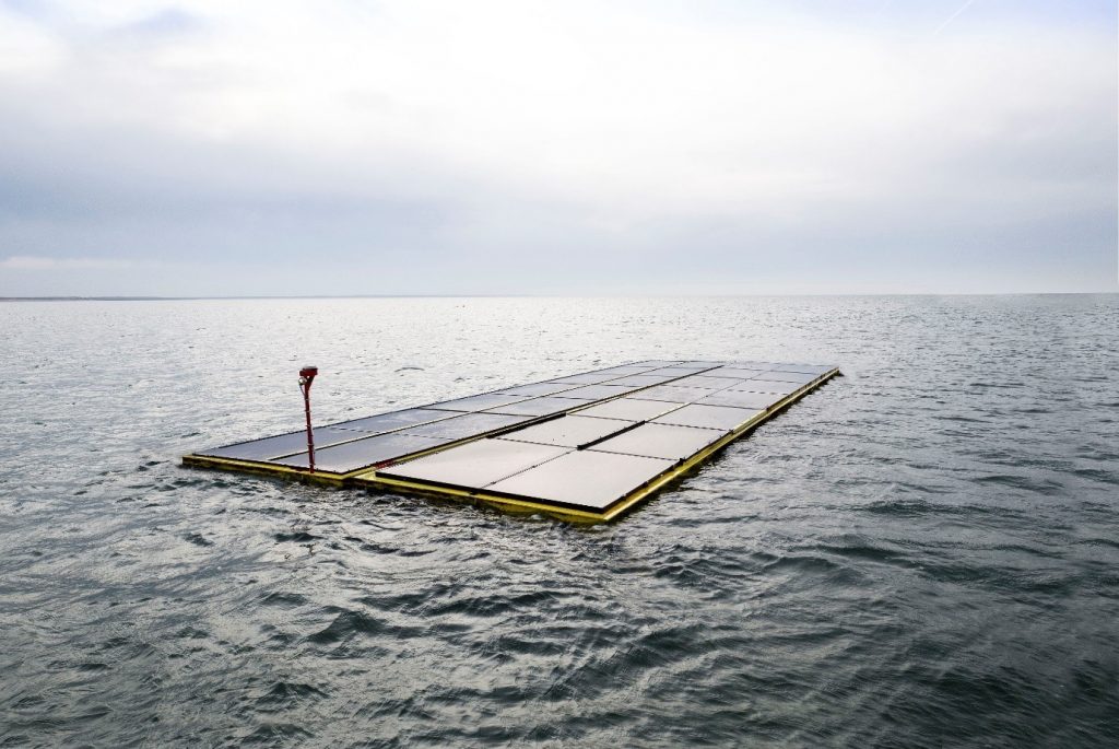 Photo of Oceans of Energy's floating solar tech (Courtesy of Oceans of Energy)