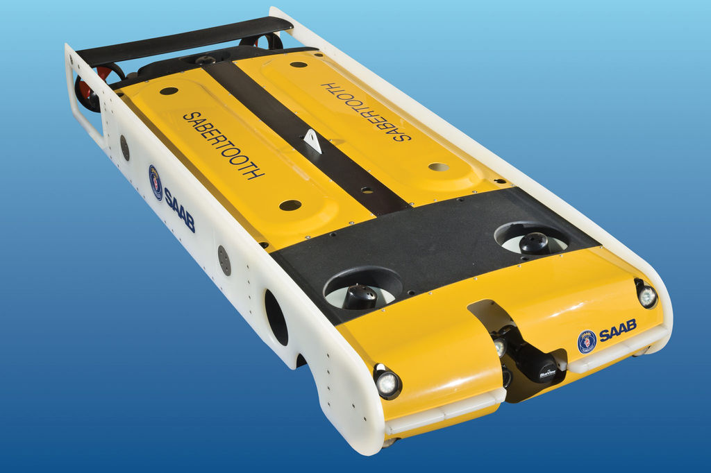 Photo of Saab double-hull Sabertooth hybrid AUV (Courtesy of C-Power)