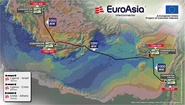 EuroAsia Interconnector map