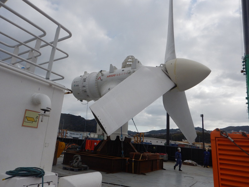 Photo of the AR500 tidal energy system (Courtesy of Waves Group)