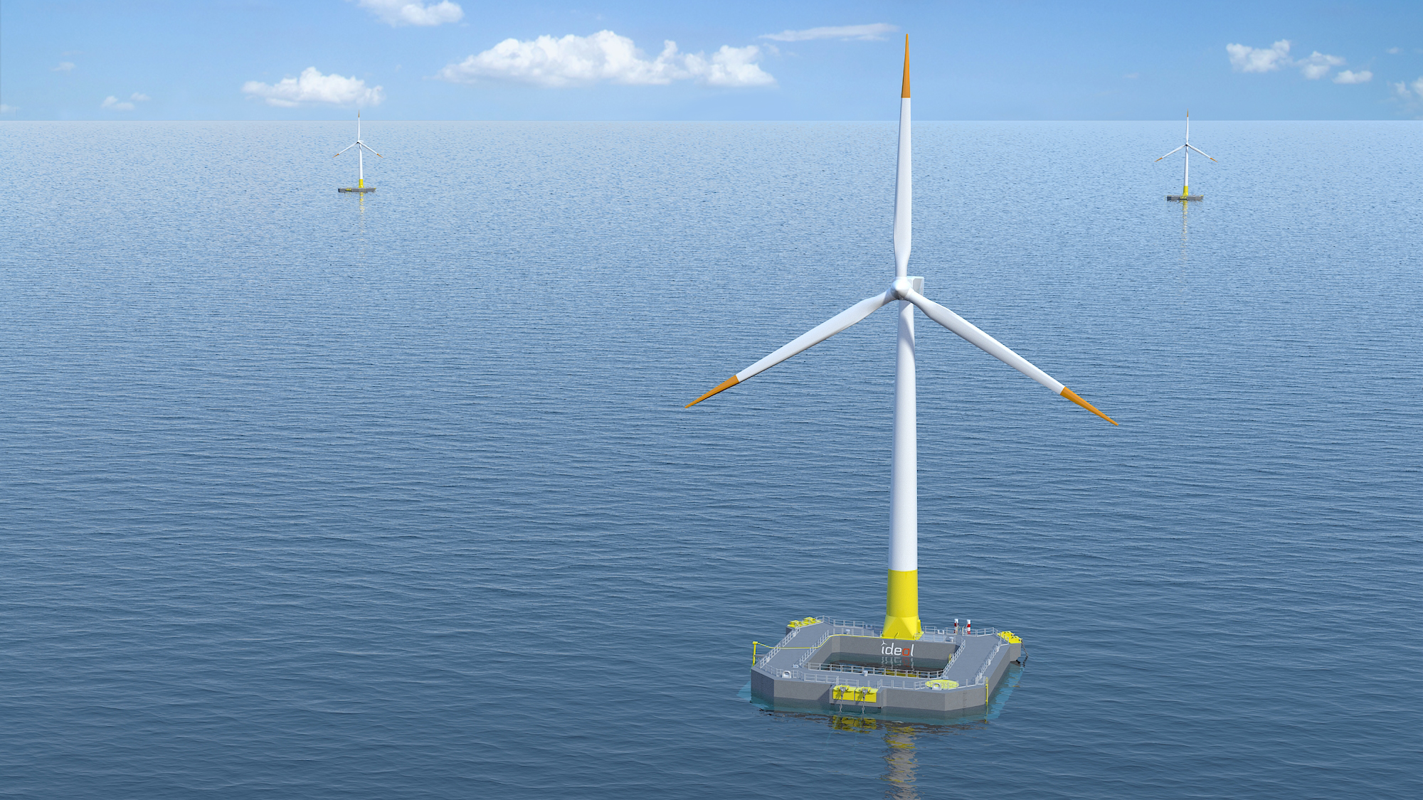 An image of Ideol's floating wind technology