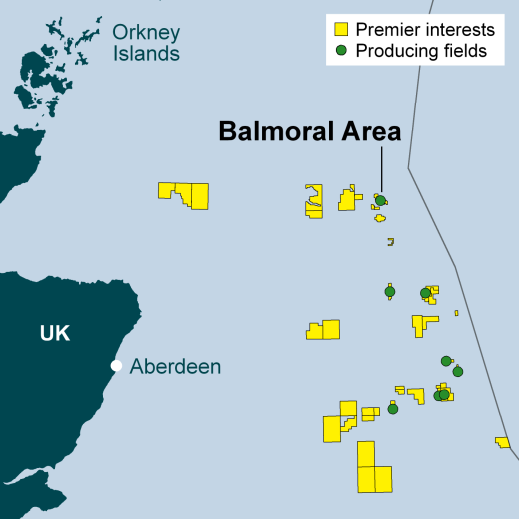 Balmoral field map - Premier Oil