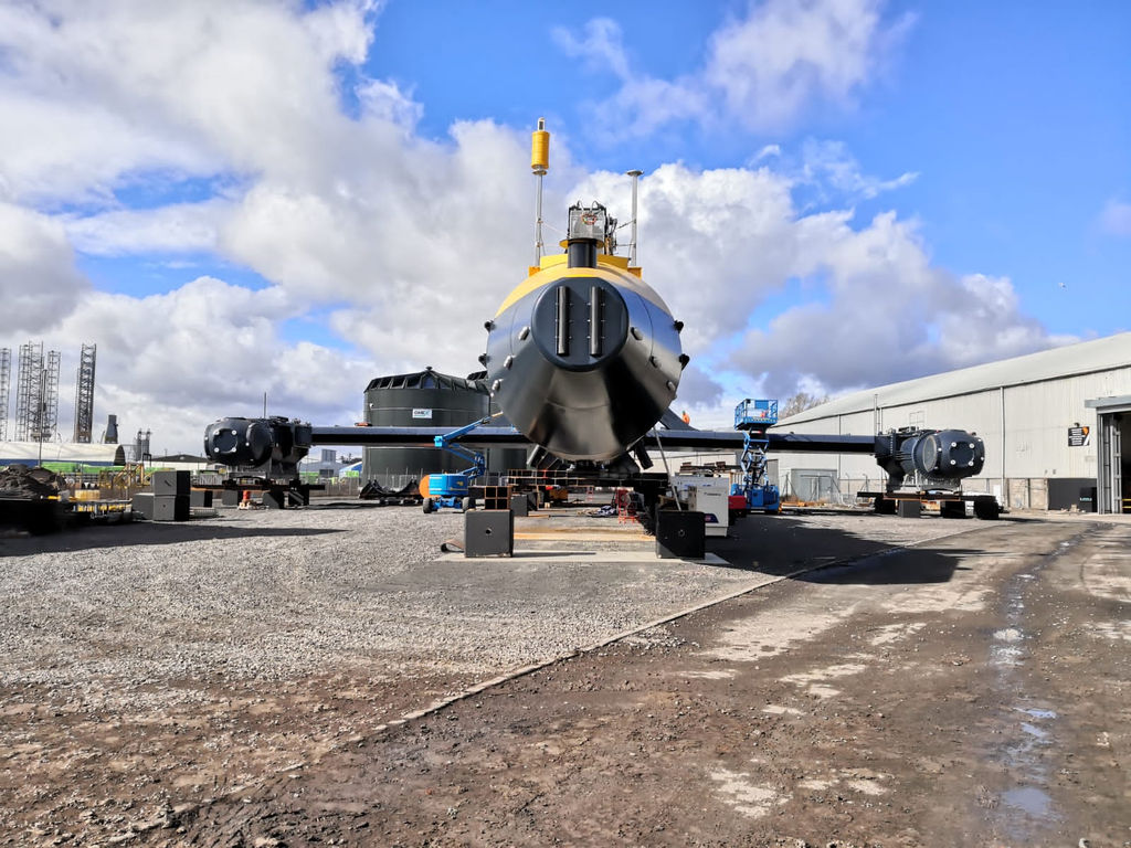 Photo of Orbital's 2MW O2 tidal turbine in Dundee (Courtesy of Orbital Marine Power)