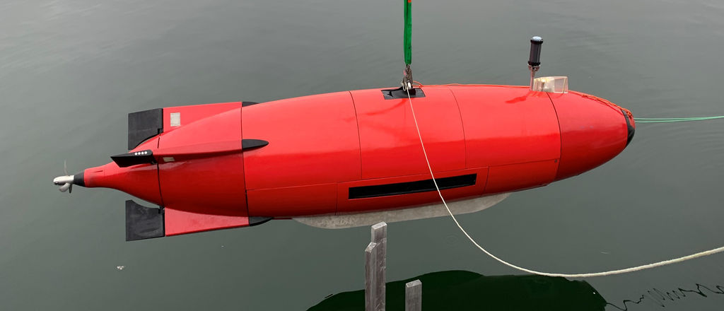 Photo of Dive Technologies’ large displacement AUV (Courtesy of Dive Technologies)