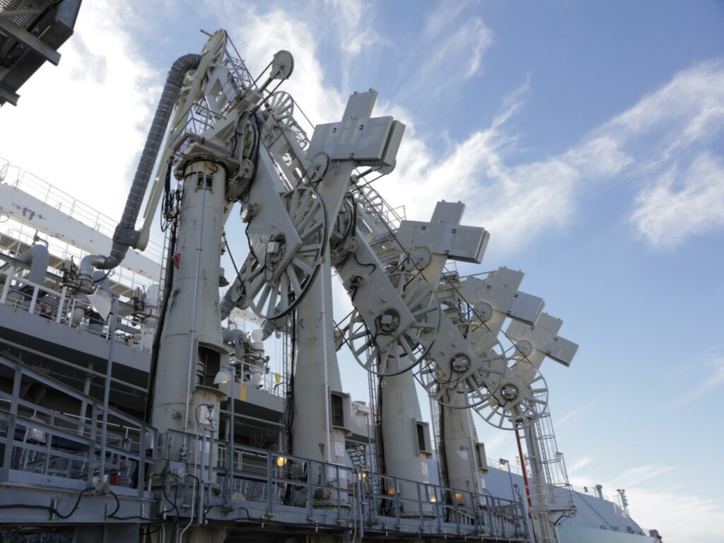 Loading arms at one of Cheniere's LNG export projects in the United States