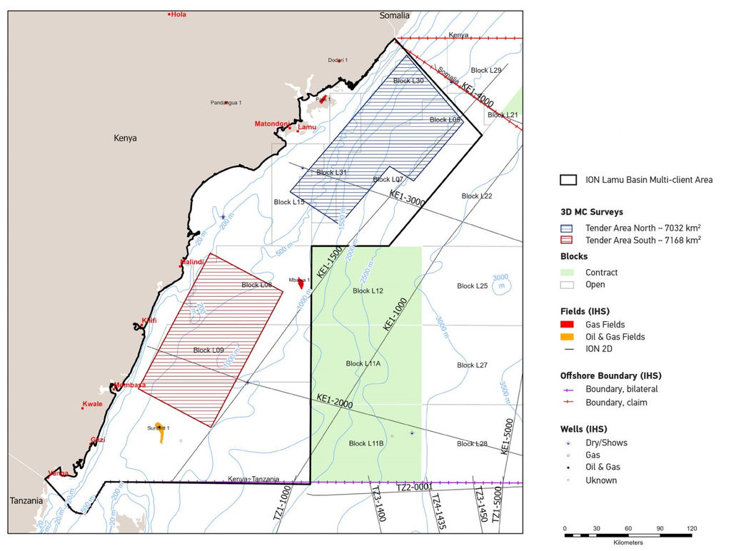 ION Lamu Basin multi-client area (Courtesy of ION Geophysical)