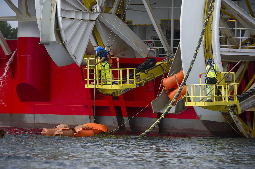 Photo of Nordlink cable installation (Courtesy of TenneT)