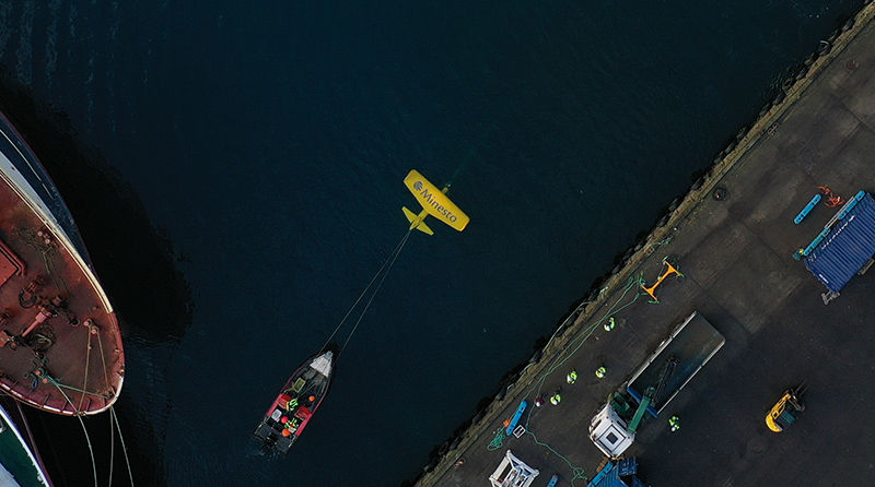 Photo of Minesto's DG100 unit in Faroe Islands (Courtesy of Minesto)