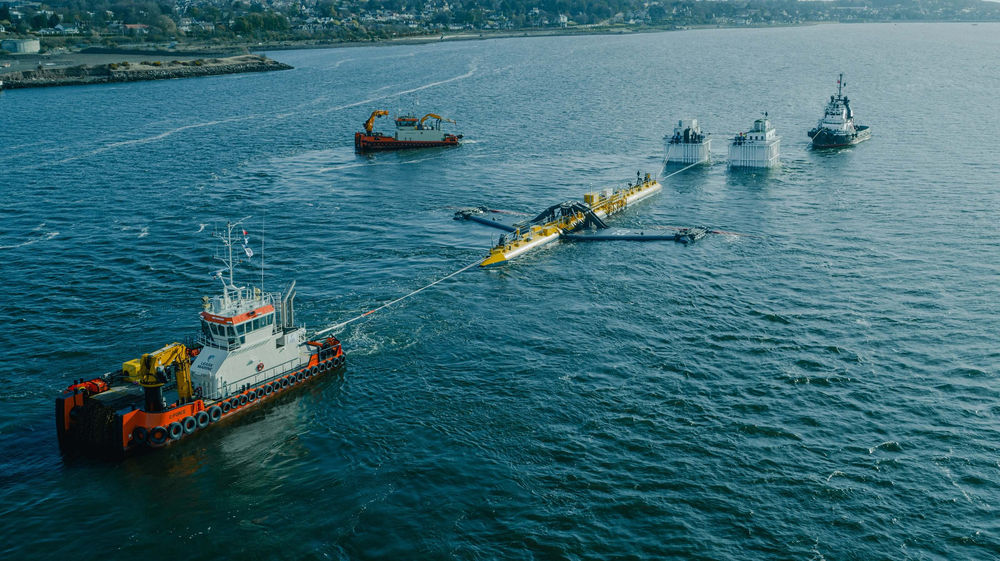 Photo showing O2 launch in Dundee (Courtesy of Orbital Marine Power)