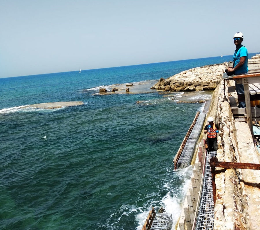 Photo of the seawall that will house EWP's wave energy floaters (Courtesy of Eco Wave Power)