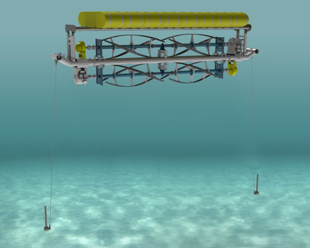 Concept for ORPC’s TidGen with Sustainable Marine’s anchoring system (Courtesy of ORPC)