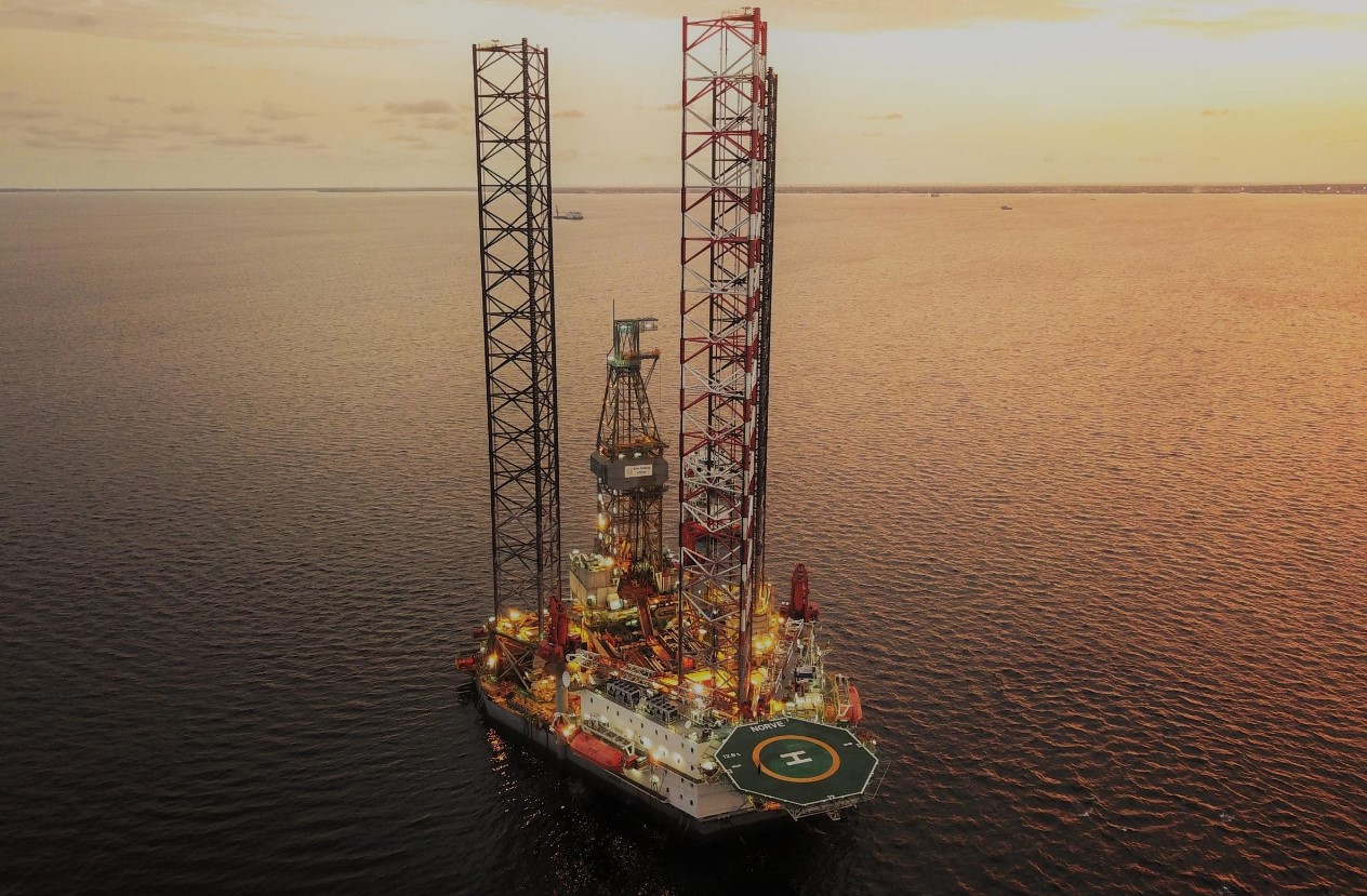 Borr Norve jack-up rig is drilling off Gabon for BW Energy
