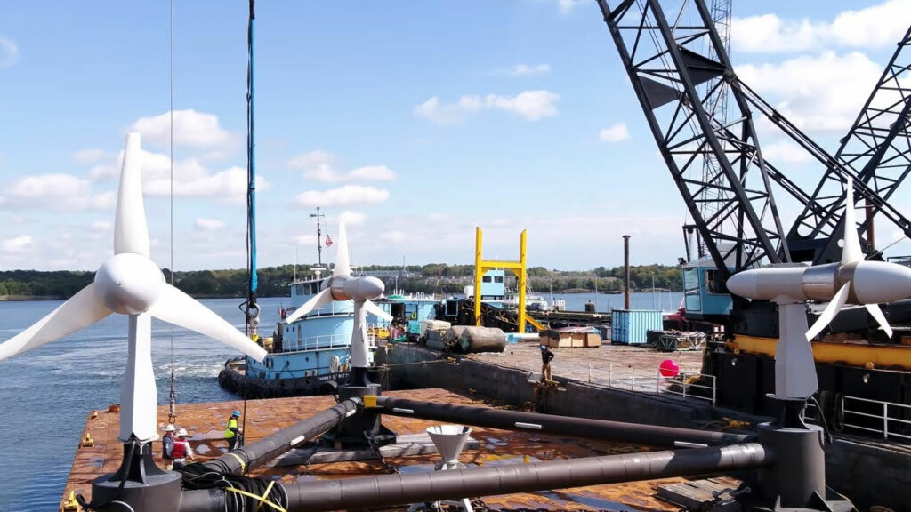 Illustration/Verdant Power's tidal turbines (Courtesy of U.S. DOE)