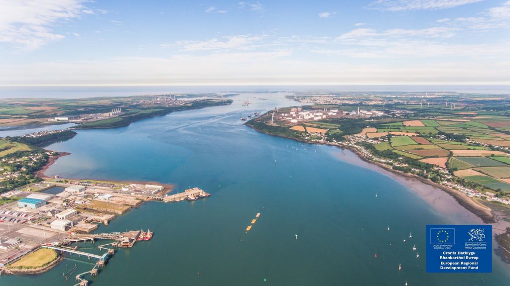 Photo showing Milford Haven Waterway (Courtesy of Marine Energy Wales)