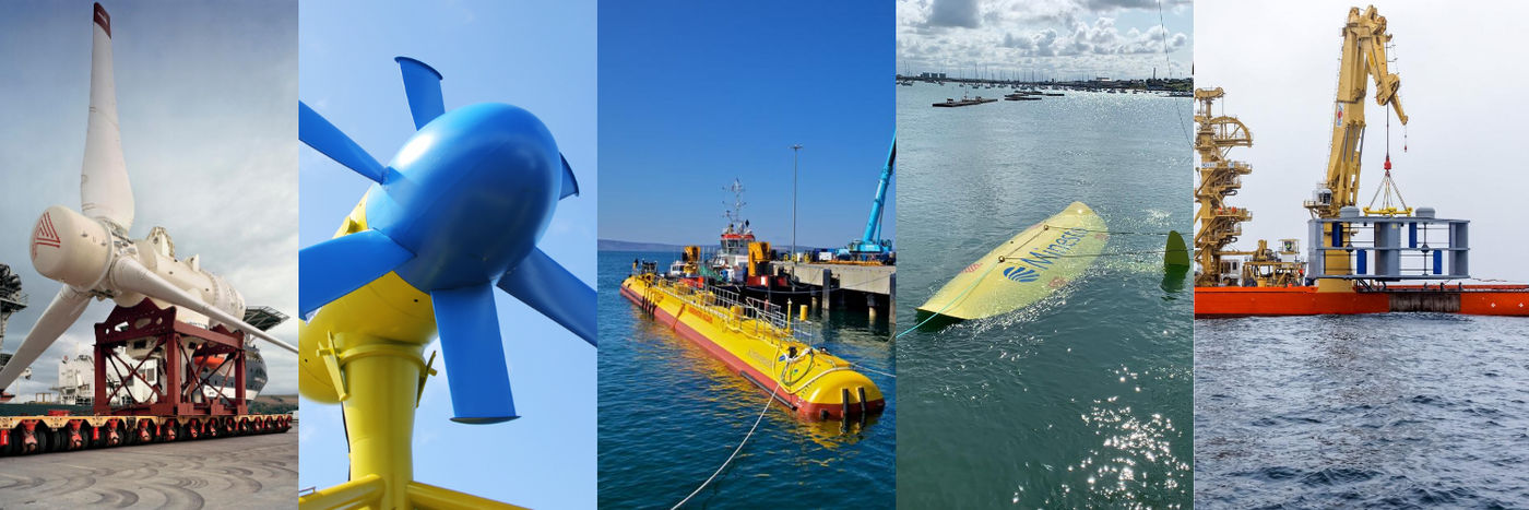 Photo showing tidal energy turbines developed by TIGER project partners (Courtesy of TIGER)