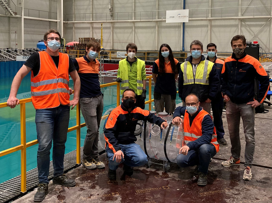 Photo showing the team in charge of Seaturns’ tank trials (Courtesy of Seaturns)