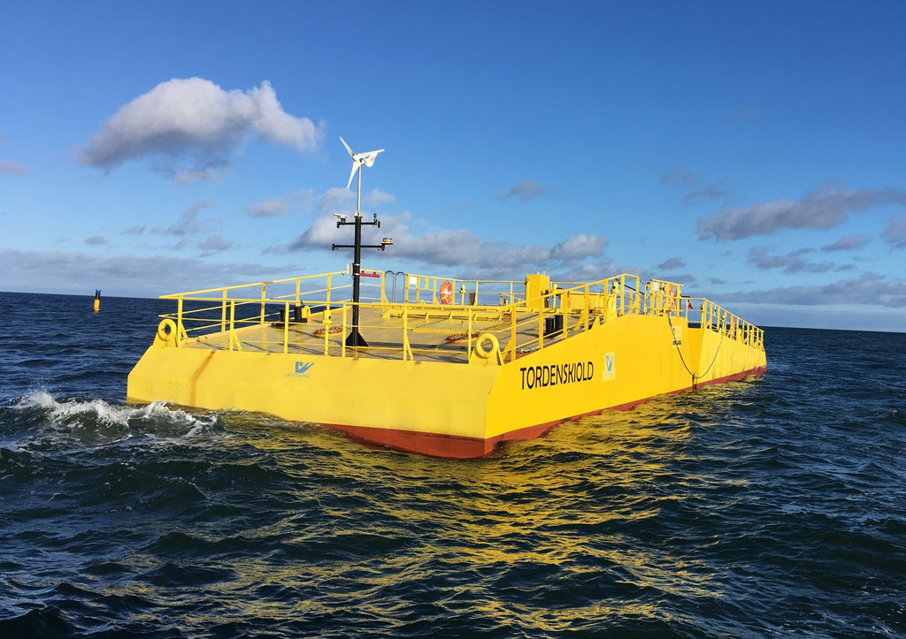 Illustration/Wave energy device developed by Danish company Crestwing (Courtesy of Crestwing)