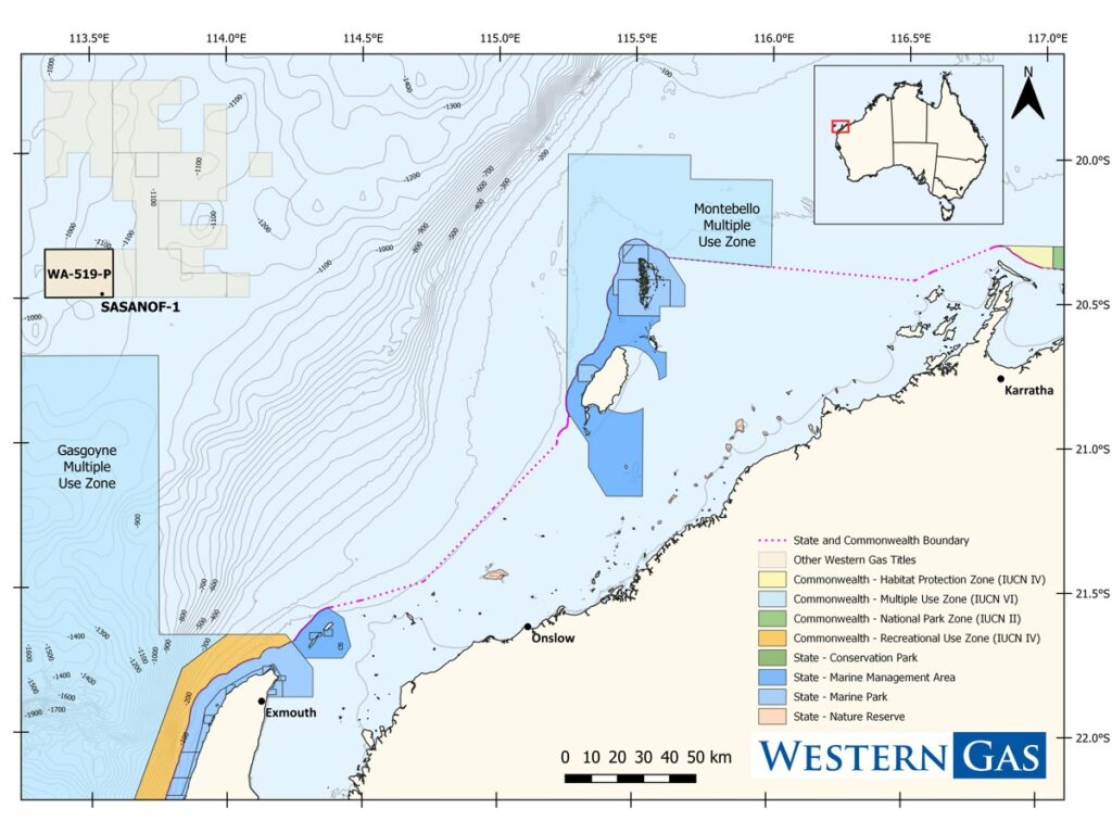 WA-519-P where Sasanof prospect is located - Western Gas