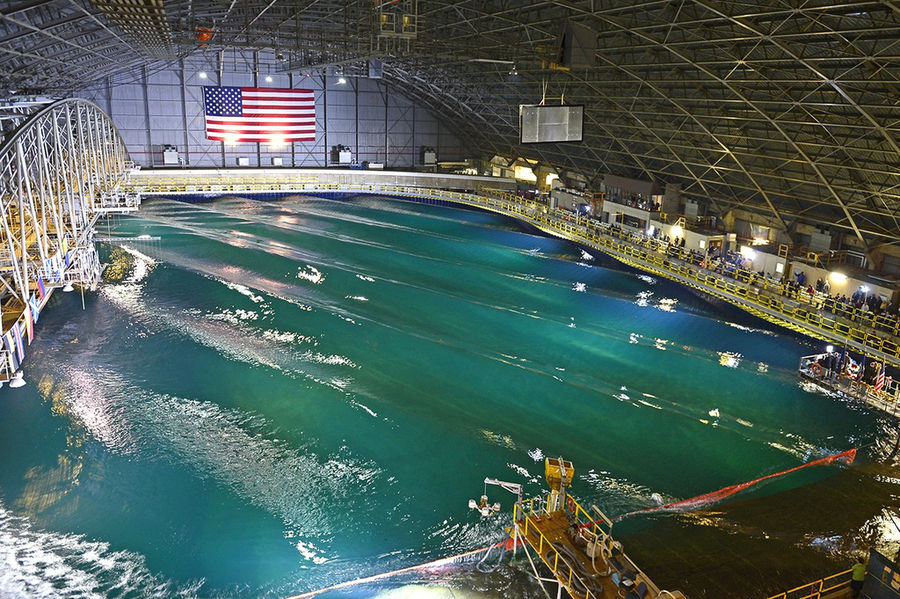 Photo showing NSWC Carderock – Maneuvering and Seakeeping Basin (MASK) - one of TEAMER network facilities (Courtesy of TEAMER)