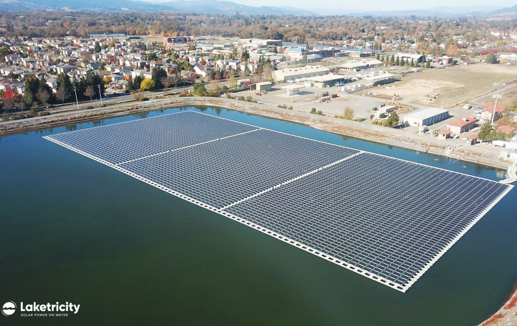 Illustration/Floating solar plant (Courtesy of Laketricity)