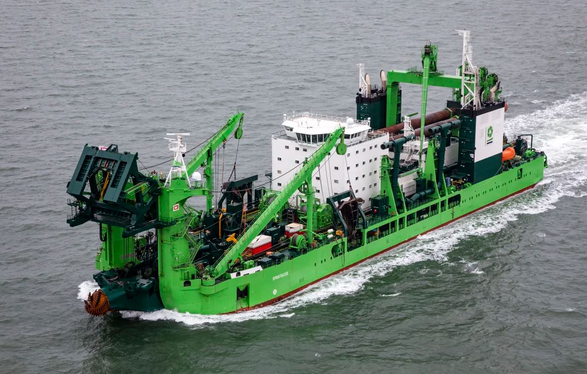Photo of DEME's new cutter suction dredger (CSD) Spartacus (Courtesy of DEME)