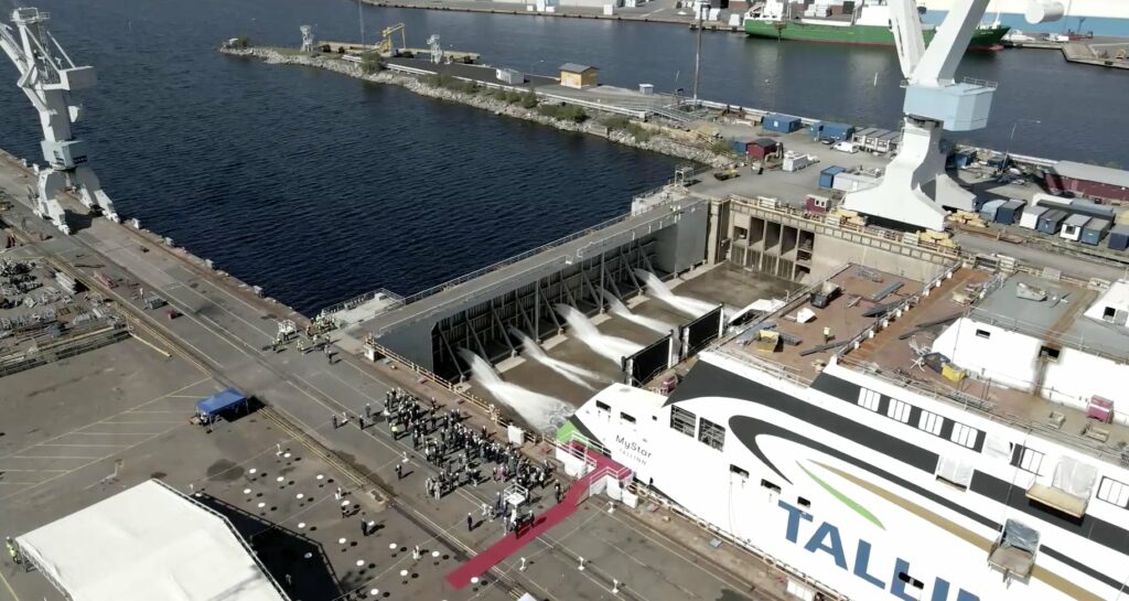 Rauma Marine launches LNG-fueled ferry for Tallink