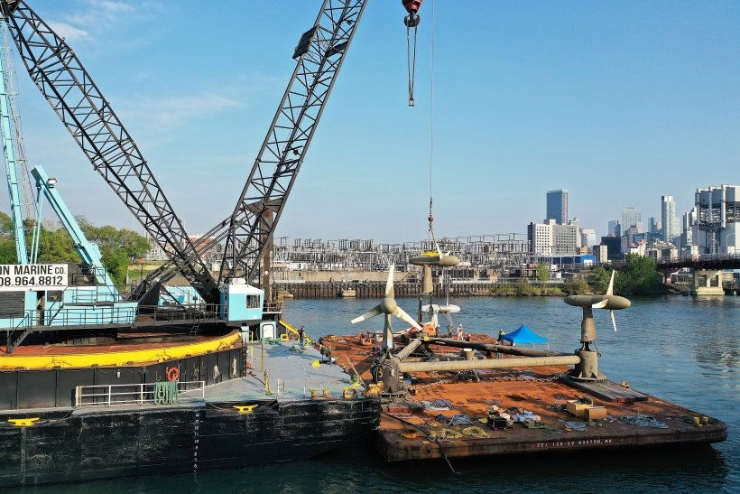 Photo showing Verdan Power's tidal turbines after an R&R operation earlier in 2021 (Courtesy of U.S. DOE)