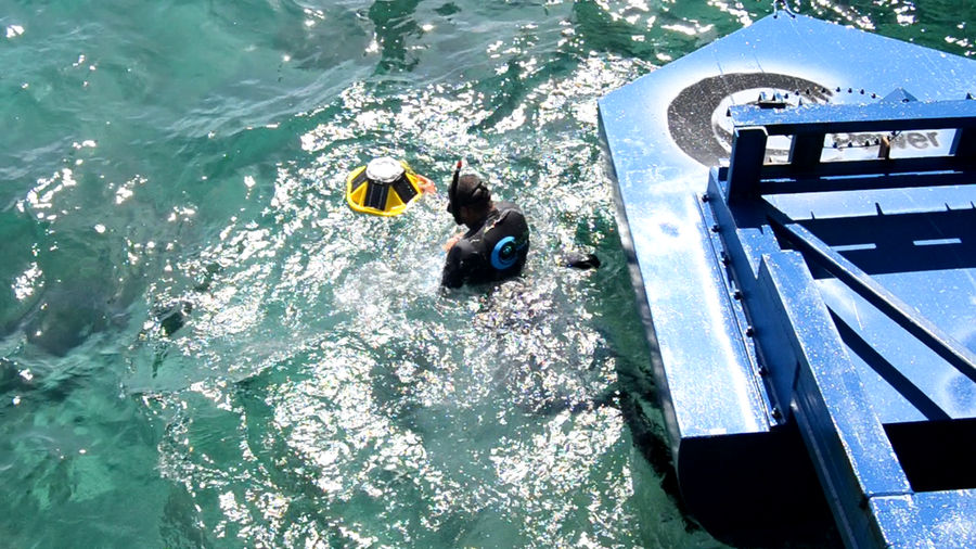 Photo showing the measurement equipment installation in Gibraltar (Courtesy of Eco Wave Power)