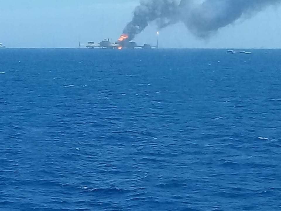 Fire on the Pemex-operated platform off Mexico