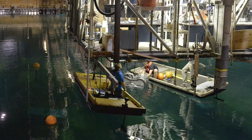 Photo showing CalWave’s team testing wave energy device as part of the Wave Energy Prize challenge (Courtesy of U.S. DOE)