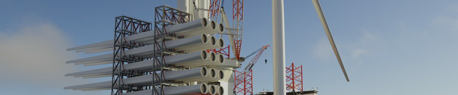 An image rendering NED-Project's wind turbine installation vessel