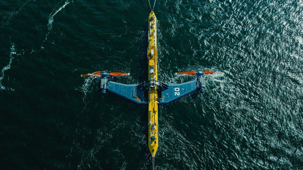 Photo showing Orbital Marine's O2 tidal turbine (Courtesy of Orbital Marine Power)