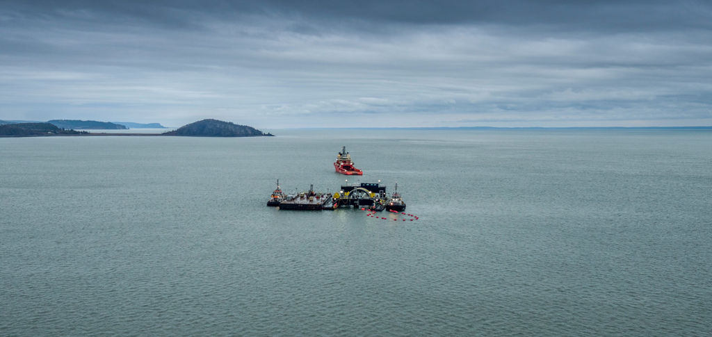 Illustration/The deployment of tidal turbine offshore Nova Scotia (Courtesy of FORCE)