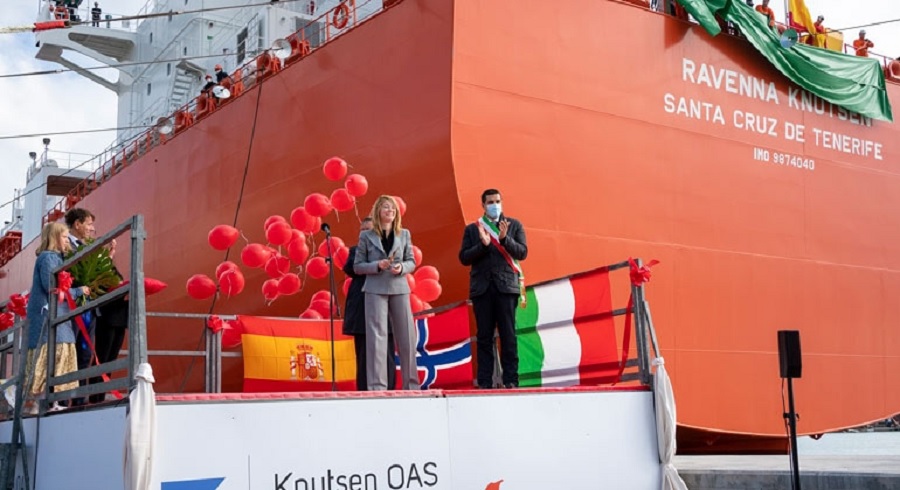 Edison, Knutsen OAS Shipping; Small-scale LNG carrier Ravenna Knutsen officially named
