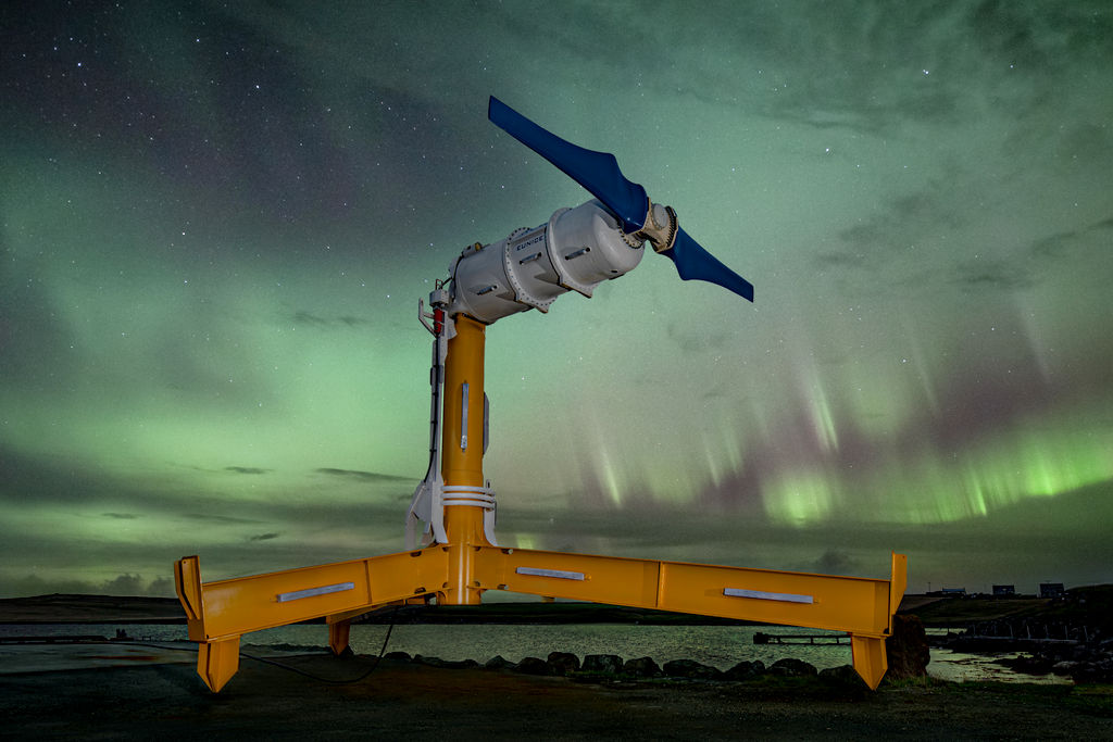 Photo showing Nova Innovation’s M100-D tidal energy turbine (Courtesy of Nova Innovation)