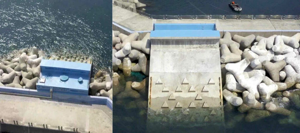 Aearial view of the wave energy plant on Chuja Islands (Courtesy of The Ministry of Oceans and Fisheries of South Korea)